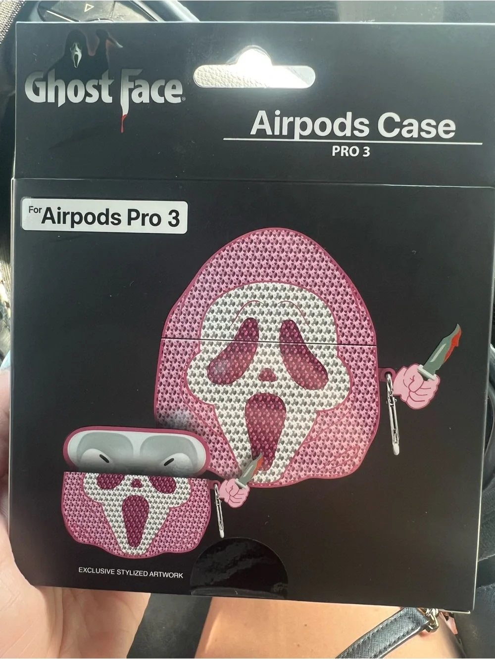 Ghost Face Pink with Rhinestones AirPods Pro 3 Case